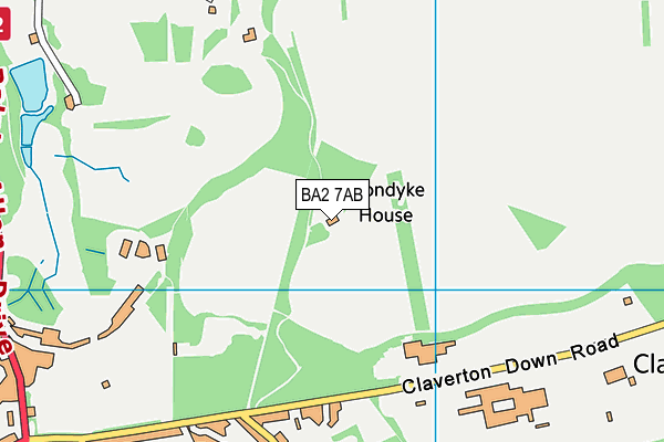 BA2 7AB map - OS VectorMap District (Ordnance Survey)