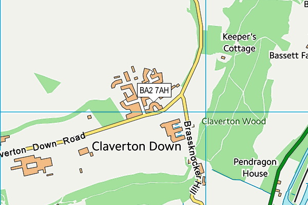 BA2 7AH map - OS VectorMap District (Ordnance Survey)