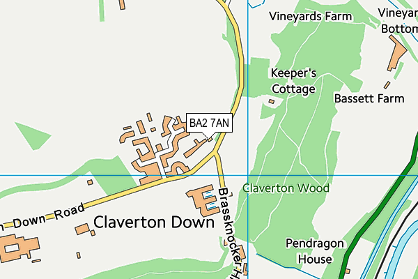 BA2 7AN map - OS VectorMap District (Ordnance Survey)