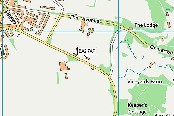 BA2 7AP map - OS VectorMap District (Ordnance Survey)