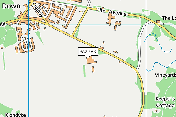 BA2 7AR map - OS VectorMap District (Ordnance Survey)