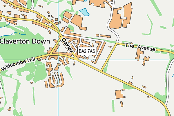 BA2 7AS map - OS VectorMap District (Ordnance Survey)