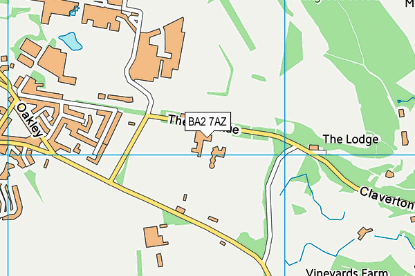 BA2 7AZ map - OS VectorMap District (Ordnance Survey)