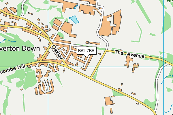 BA2 7BA map - OS VectorMap District (Ordnance Survey)