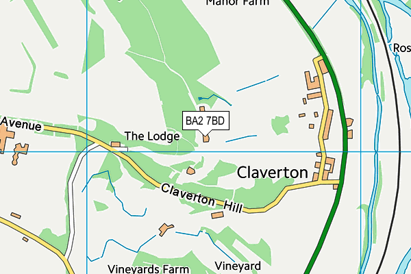 BA2 7BD map - OS VectorMap District (Ordnance Survey)