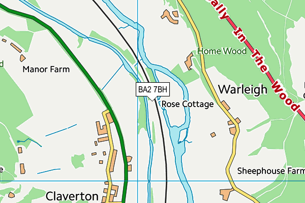 BA2 7BH map - OS VectorMap District (Ordnance Survey)