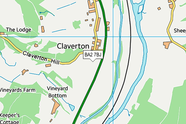 BA2 7BJ map - OS VectorMap District (Ordnance Survey)