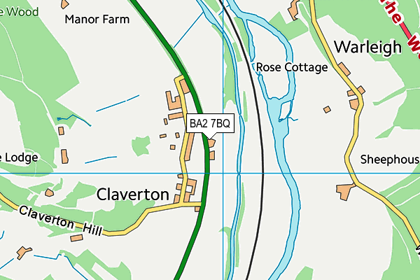 BA2 7BQ map - OS VectorMap District (Ordnance Survey)