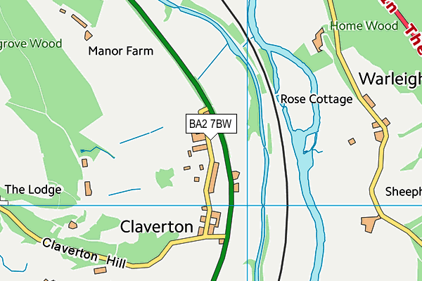 BA2 7BW map - OS VectorMap District (Ordnance Survey)