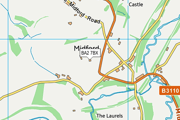 BA2 7BX map - OS VectorMap District (Ordnance Survey)