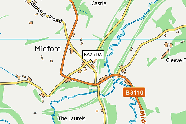 BA2 7DA map - OS VectorMap District (Ordnance Survey)