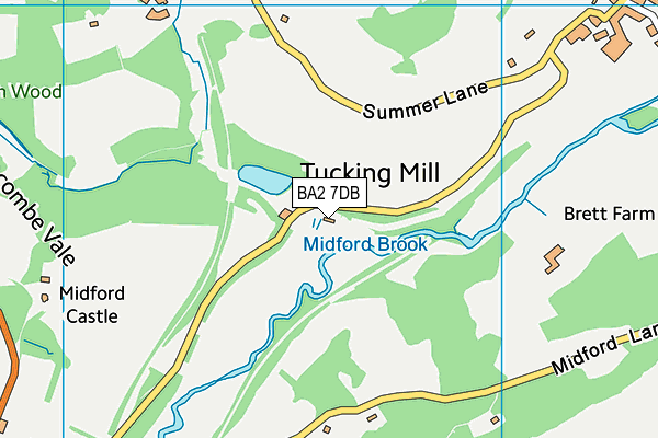 BA2 7DB map - OS VectorMap District (Ordnance Survey)