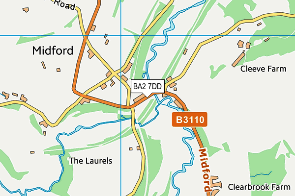 BA2 7DD map - OS VectorMap District (Ordnance Survey)