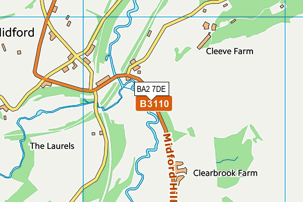 BA2 7DE map - OS VectorMap District (Ordnance Survey)