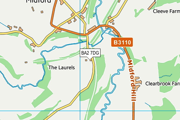 BA2 7DG map - OS VectorMap District (Ordnance Survey)