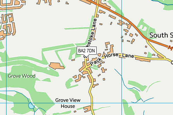 BA2 7DN map - OS VectorMap District (Ordnance Survey)