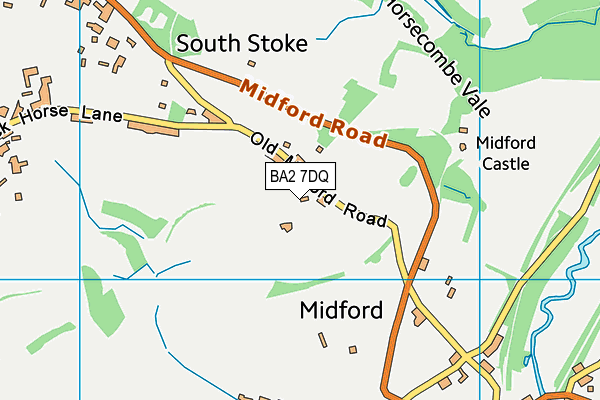 BA2 7DQ map - OS VectorMap District (Ordnance Survey)