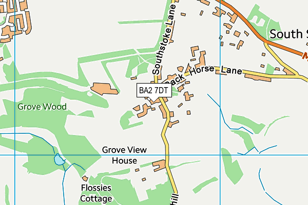 BA2 7DT map - OS VectorMap District (Ordnance Survey)