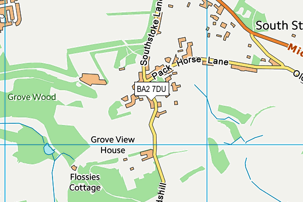 BA2 7DU map - OS VectorMap District (Ordnance Survey)