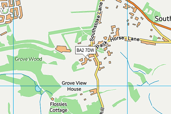 BA2 7DW map - OS VectorMap District (Ordnance Survey)