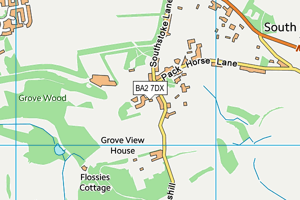 BA2 7DX map - OS VectorMap District (Ordnance Survey)