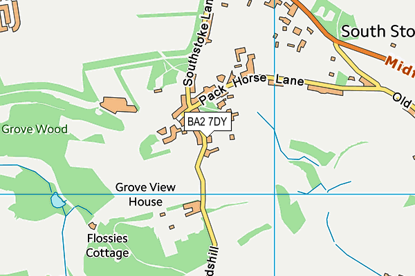 BA2 7DY map - OS VectorMap District (Ordnance Survey)