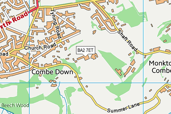 Monkton Combe Prep School map (BA2 7ET) - OS VectorMap District (Ordnance Survey)