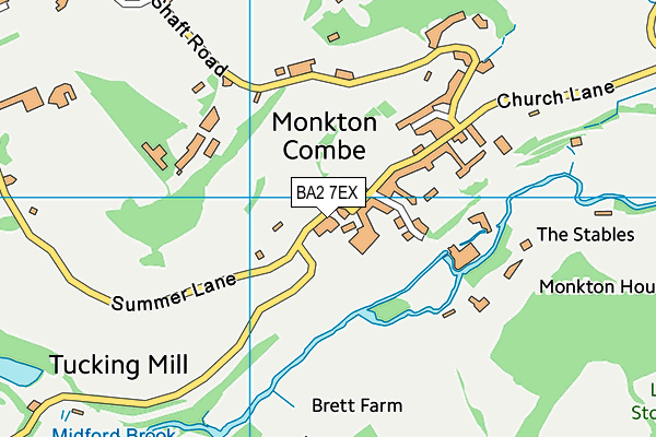 BA2 7EX map - OS VectorMap District (Ordnance Survey)