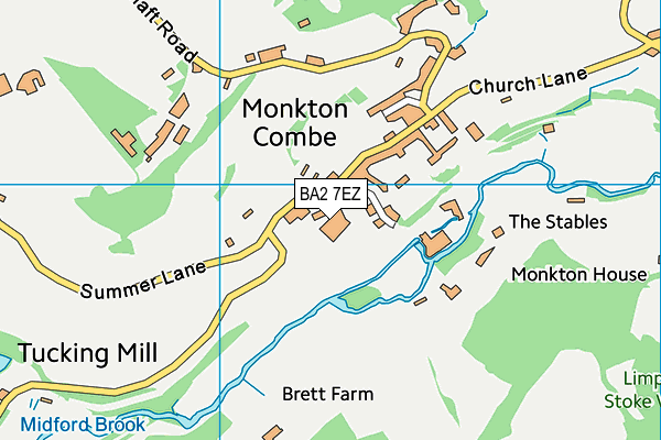 BA2 7EZ map - OS VectorMap District (Ordnance Survey)