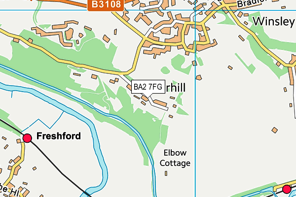 BA2 7FG map - OS VectorMap District (Ordnance Survey)