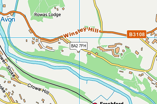 BA2 7FH map - OS VectorMap District (Ordnance Survey)