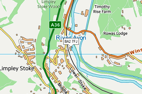 BA2 7FJ map - OS VectorMap District (Ordnance Survey)