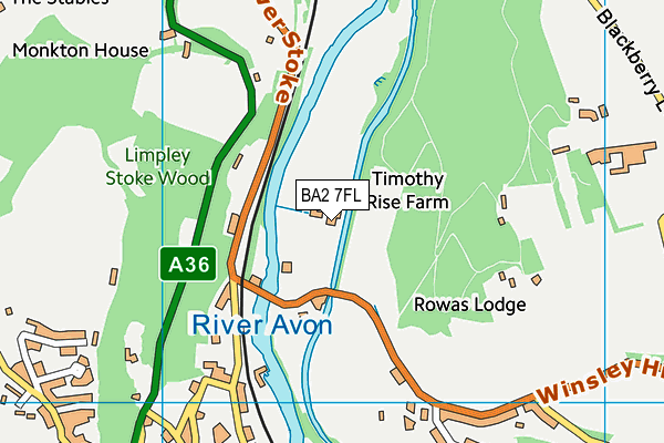 BA2 7FL map - OS VectorMap District (Ordnance Survey)