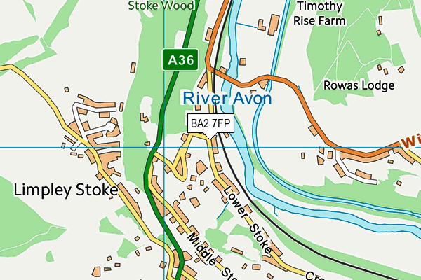 BA2 7FP map - OS VectorMap District (Ordnance Survey)