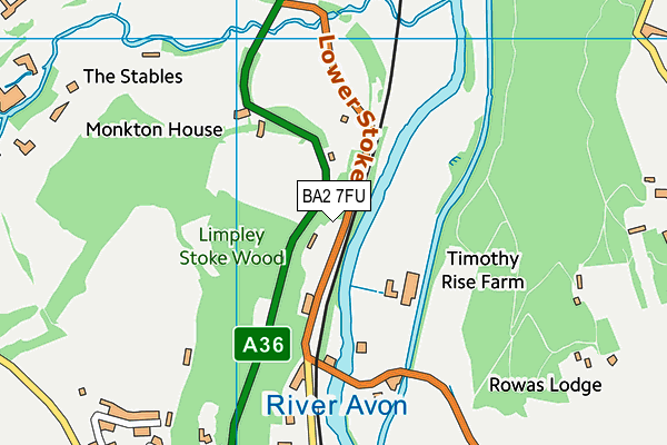 BA2 7FU map - OS VectorMap District (Ordnance Survey)