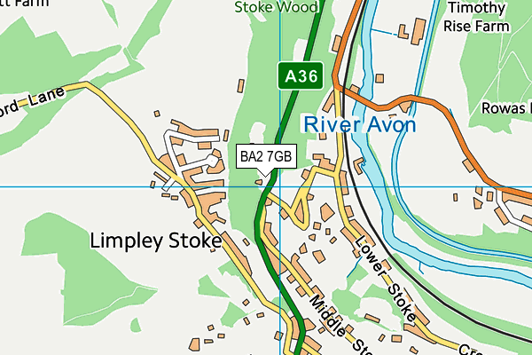 BA2 7GB map - OS VectorMap District (Ordnance Survey)