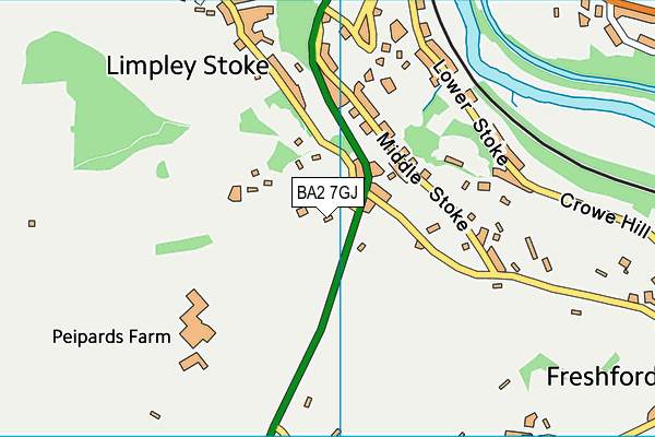BA2 7GJ map - OS VectorMap District (Ordnance Survey)