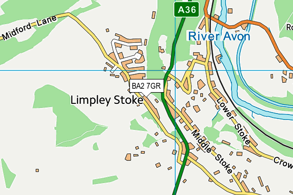 BA2 7GR map - OS VectorMap District (Ordnance Survey)