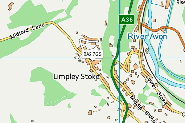 BA2 7GS map - OS VectorMap District (Ordnance Survey)