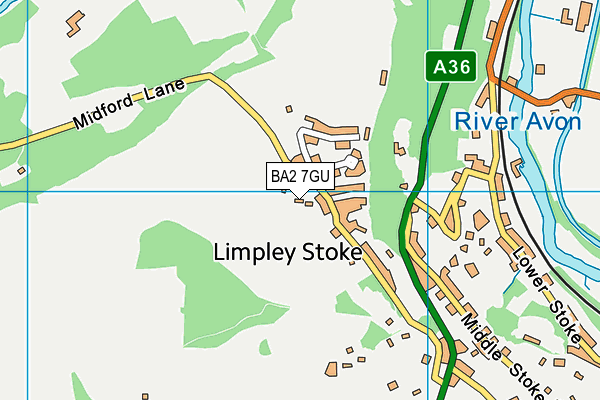 BA2 7GU map - OS VectorMap District (Ordnance Survey)