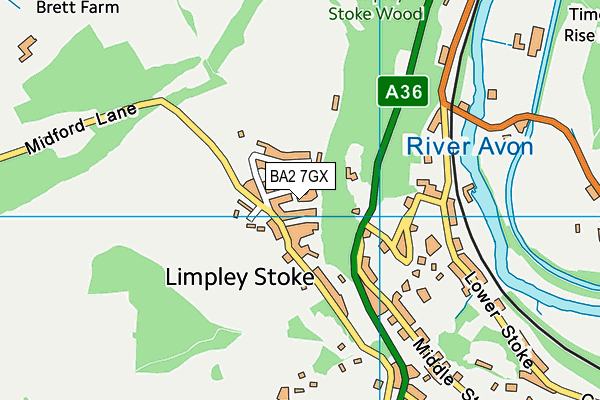 BA2 7GX map - OS VectorMap District (Ordnance Survey)