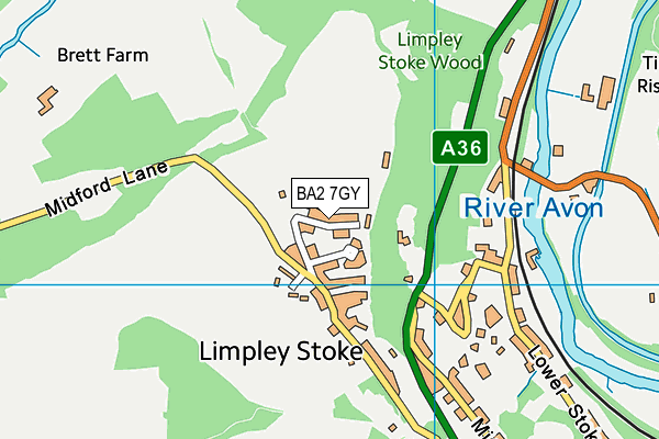 BA2 7GY map - OS VectorMap District (Ordnance Survey)