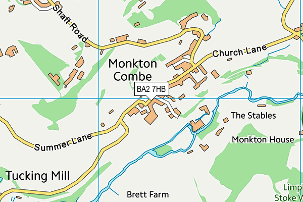 Monkton Combe Village Hall map (BA2 7HB) - OS VectorMap District (Ordnance Survey)