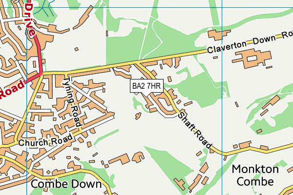 BA2 7HR map - OS VectorMap District (Ordnance Survey)
