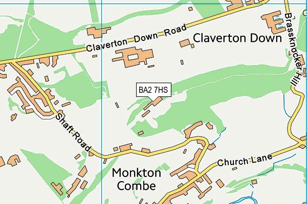 The Club And Spa At The Combe Grove Manor Hotel map (BA2 7HS) - OS VectorMap District (Ordnance Survey)