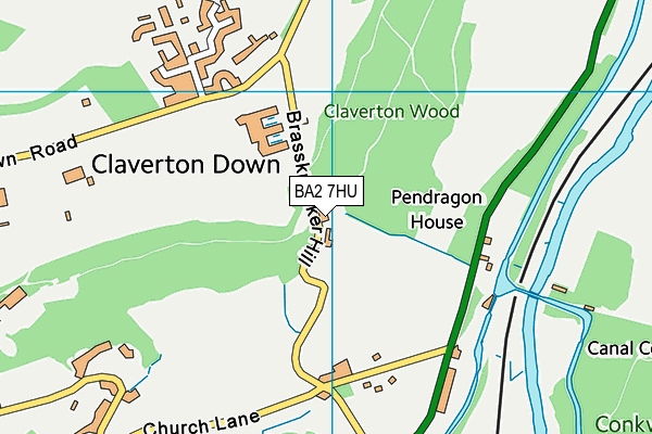 BA2 7HU map - OS VectorMap District (Ordnance Survey)