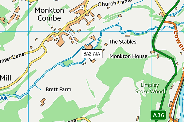 BA2 7JA map - OS VectorMap District (Ordnance Survey)