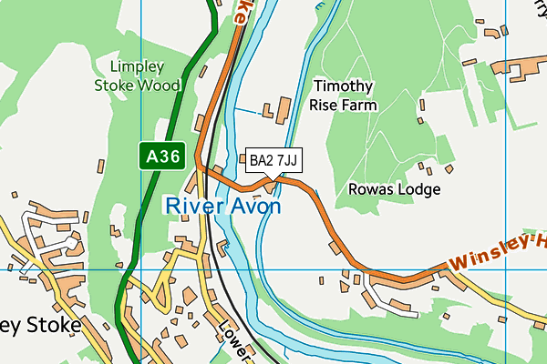 BA2 7JJ map - OS VectorMap District (Ordnance Survey)