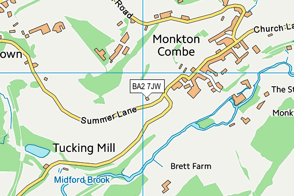 BA2 7JW map - OS VectorMap District (Ordnance Survey)