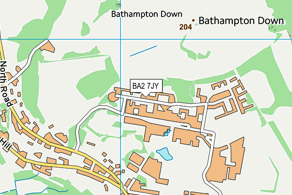 BA2 7JY map - OS VectorMap District (Ordnance Survey)